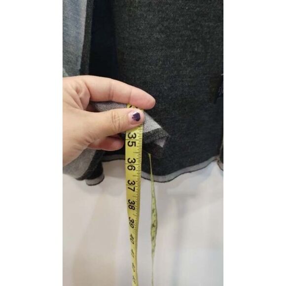 Blanc Noir Grey and black wool blend open front sweater - Picture 7 of 7